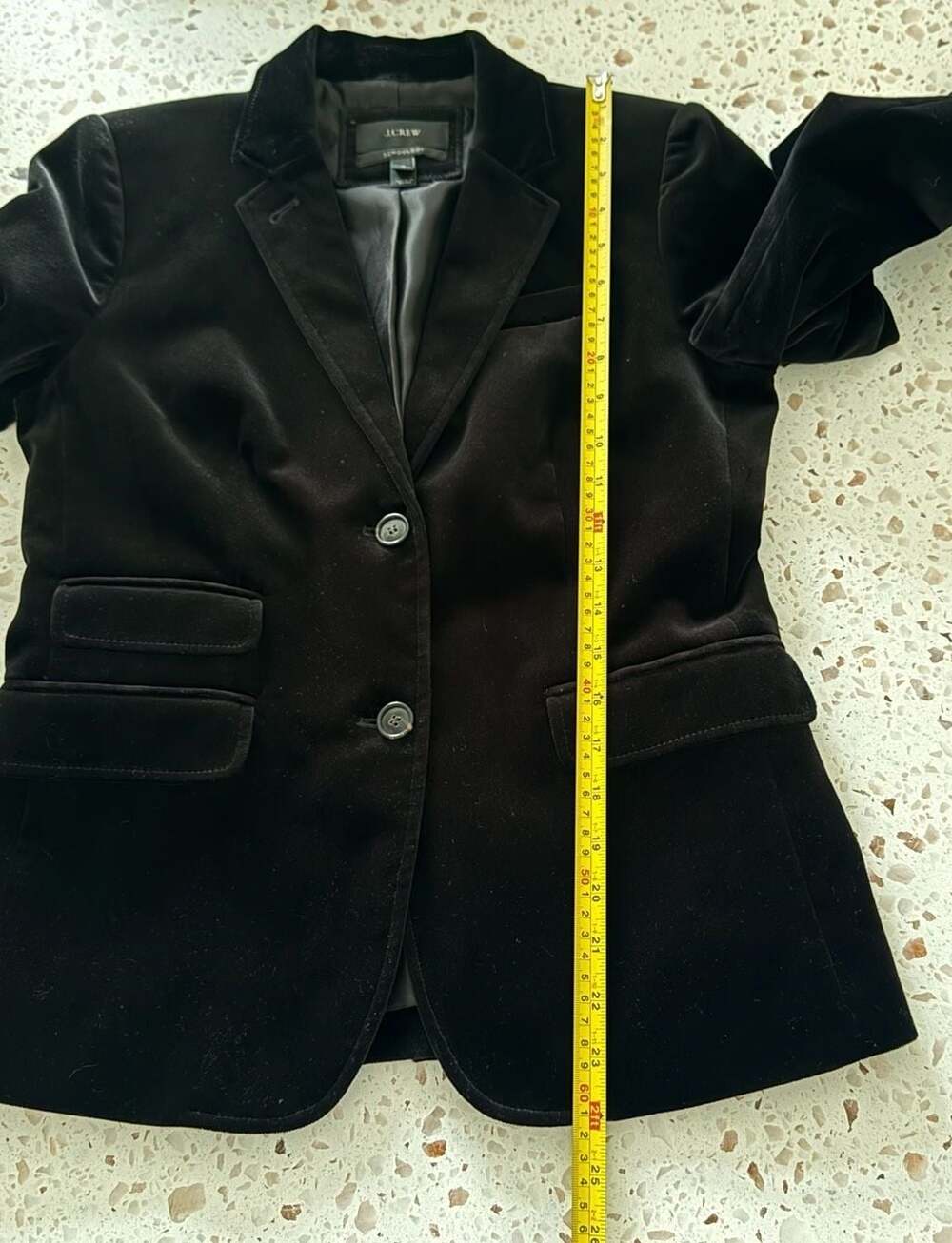 J.Crew Women's Black Velvet Blazer Schoolboy jacket Sz 4 - Picture 5 of 7